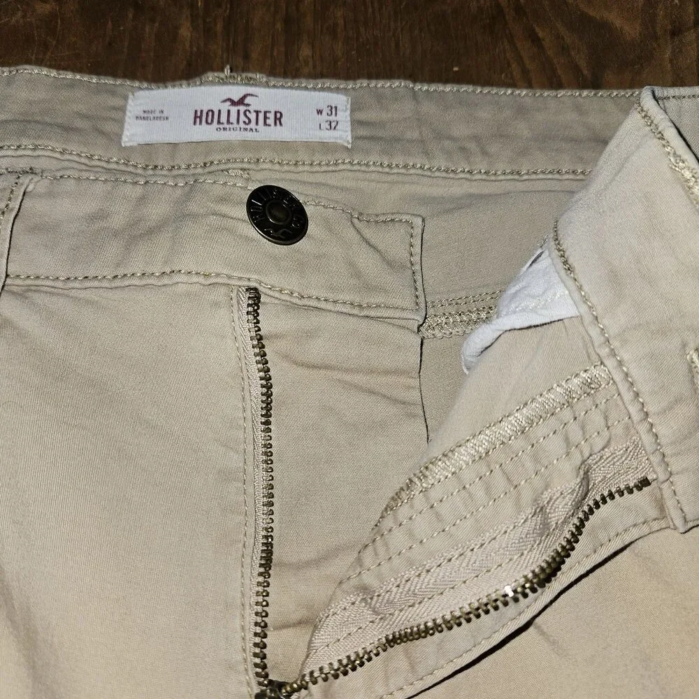 Hollister‎ Men’s Tan Skinny Chino Pants 31×32 | Epic Flex 5-Pocket